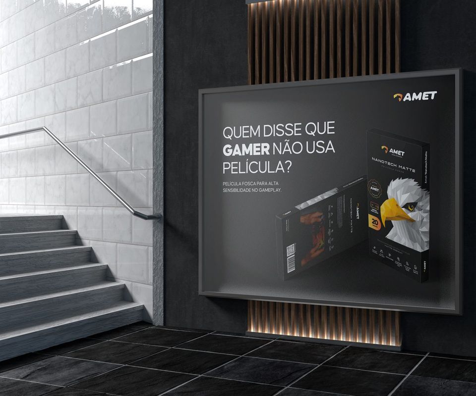 Amet poster in a stairwell