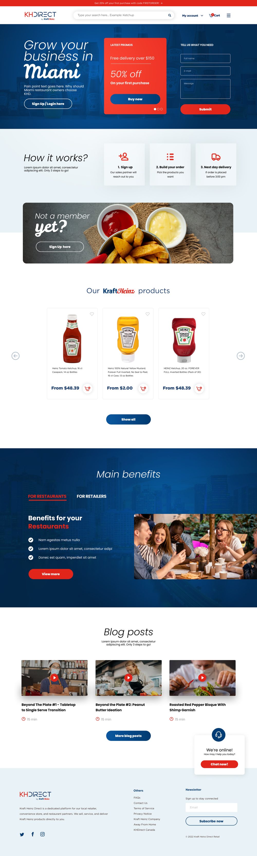 KH Direct — Kraft Heinz B2B ordering platform, homepage