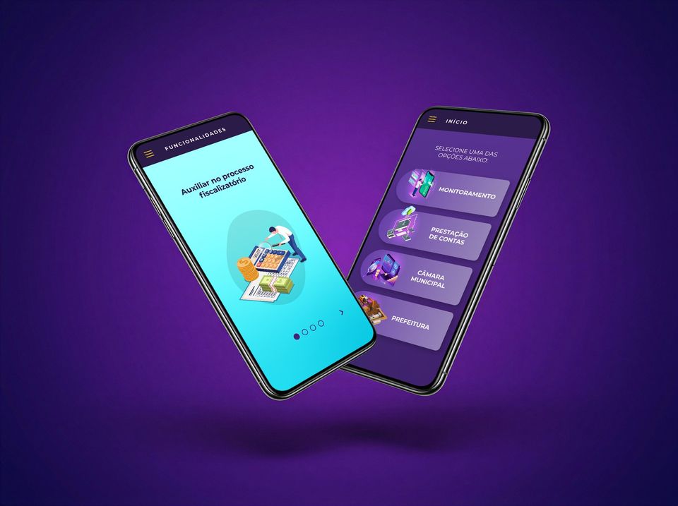 Raio-X Câmara app shown on two phones